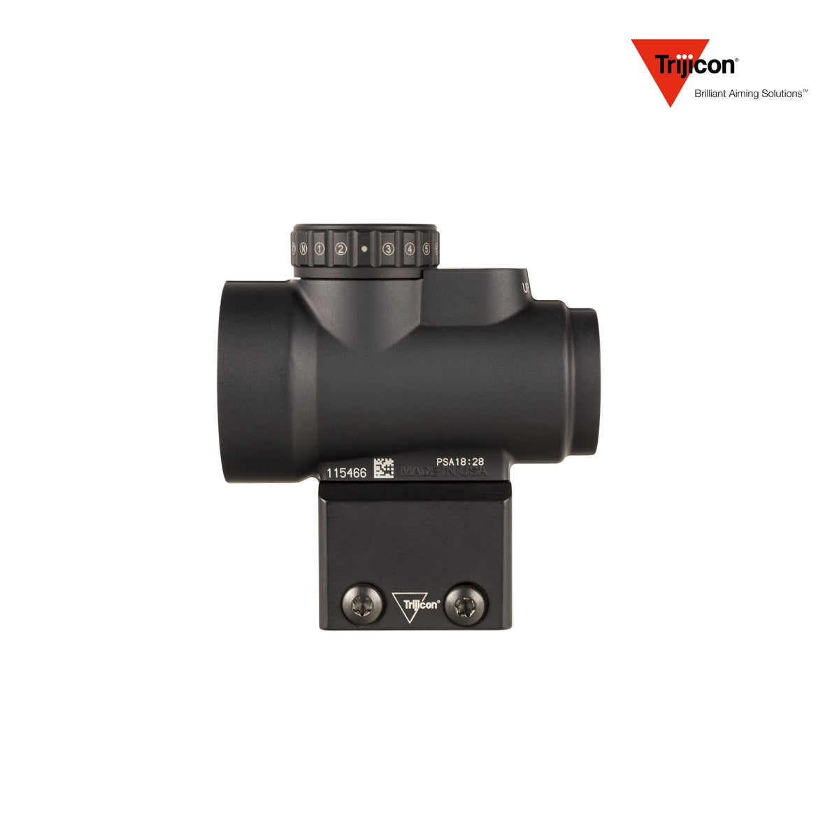 Trijicon MRO HD 1x25 68 MOA red dot sight with the lower 1/3 co-witness mount, in a forged 7075-T6 aluminium housing