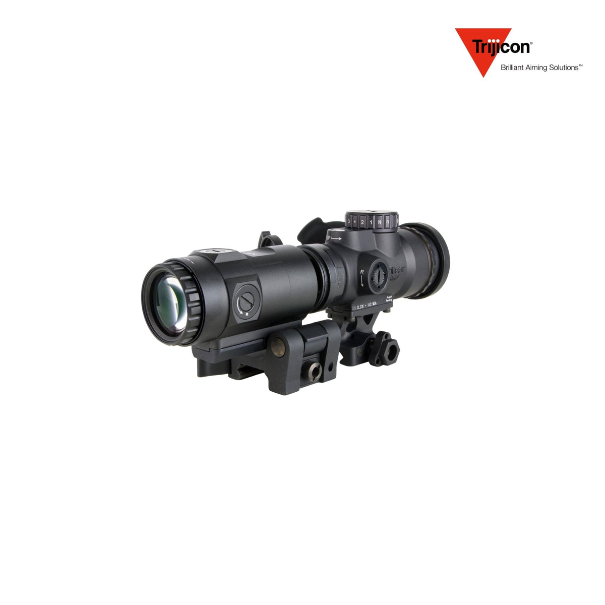 Trijicon MRO HD Patrol 68 MOA circle-dot red dot sight with the Trijicon 3x magnifier, powered by a single CR2032 battery