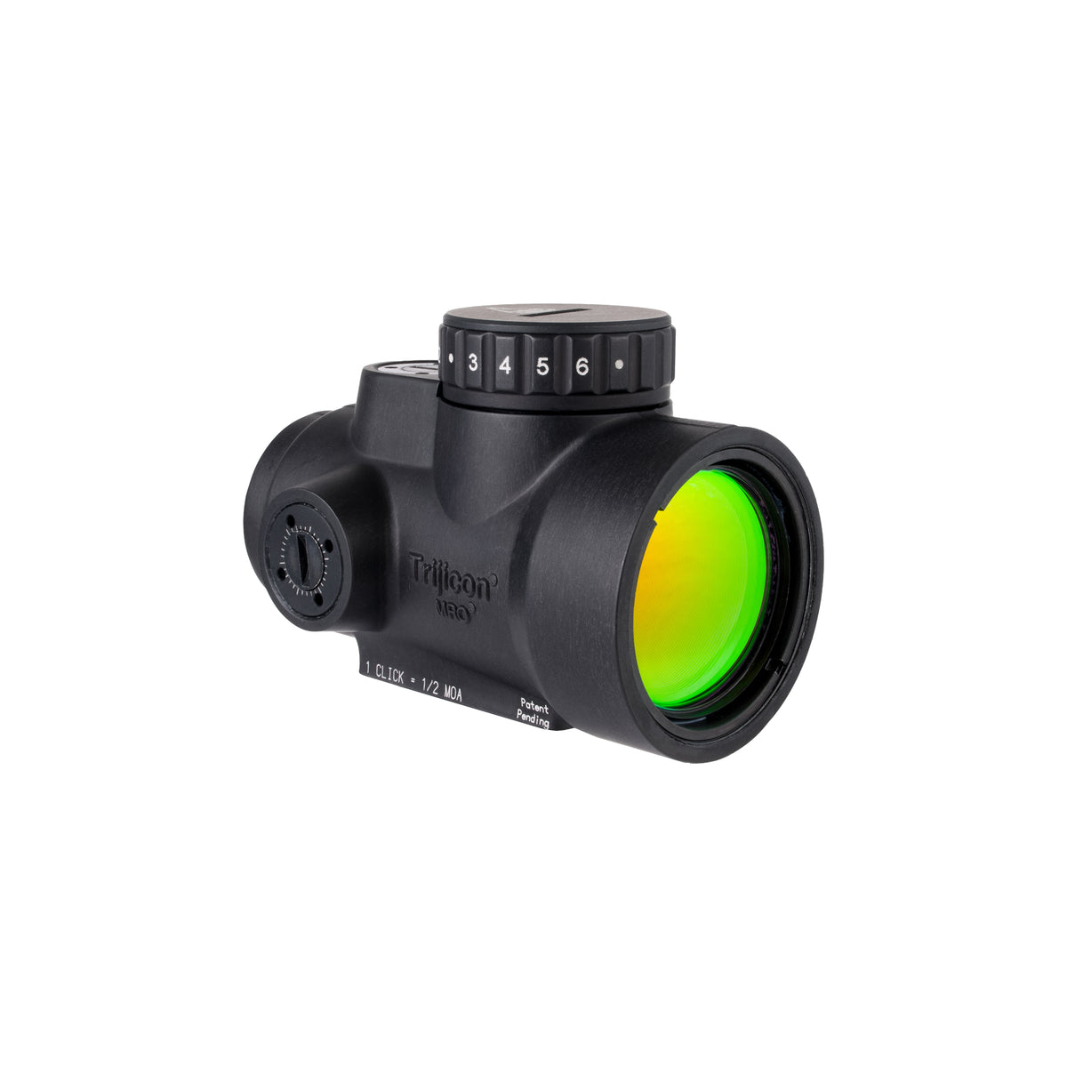 Trijicon MRO SD 1x25 red dot sight with a 2 MOA dot and a 25mm objective lens