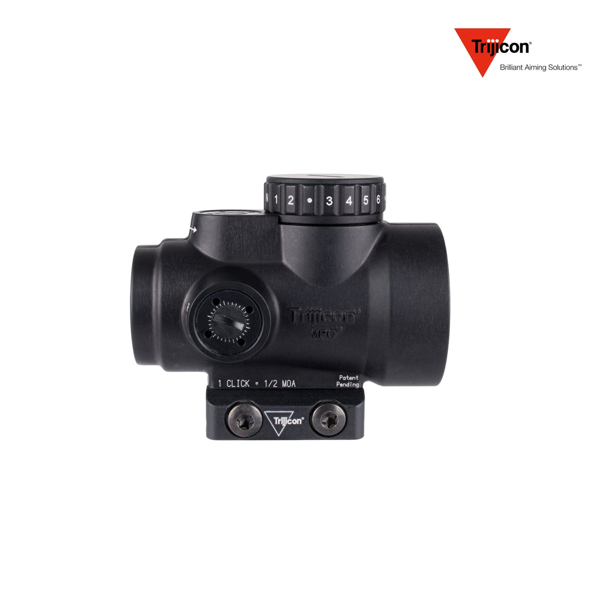 Trijicon MRO SD 1x25 2 MOA red dot sight in matte black with the low Picatinny mount, for flat-top AR-15 rifles and carbines
