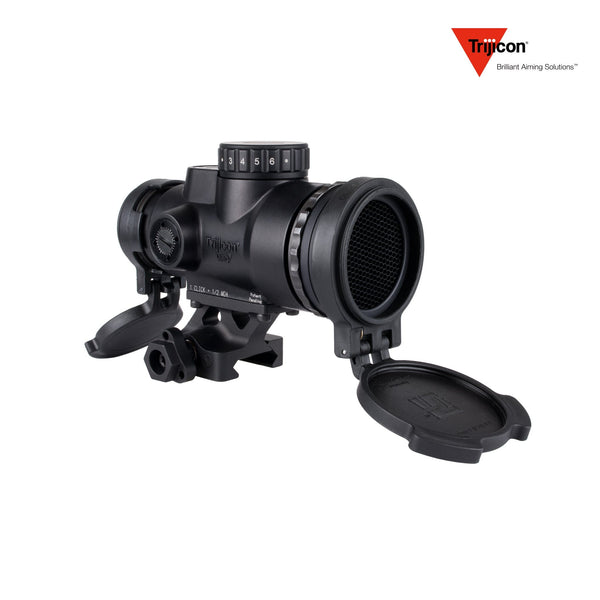 Trijicon MRO SD Patrol 2 MOA red dot sight with the full co-witness Q-LOC mount