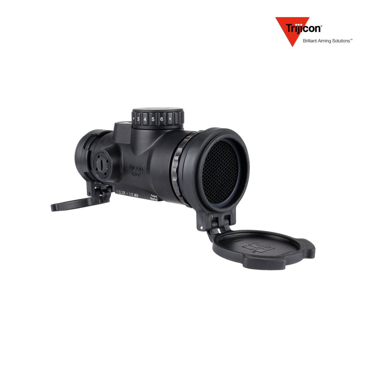 Trijicon MRO SD Patrol 2 MOA red dot sight supplied without a mount, with 1 MOA per click windage and elevation