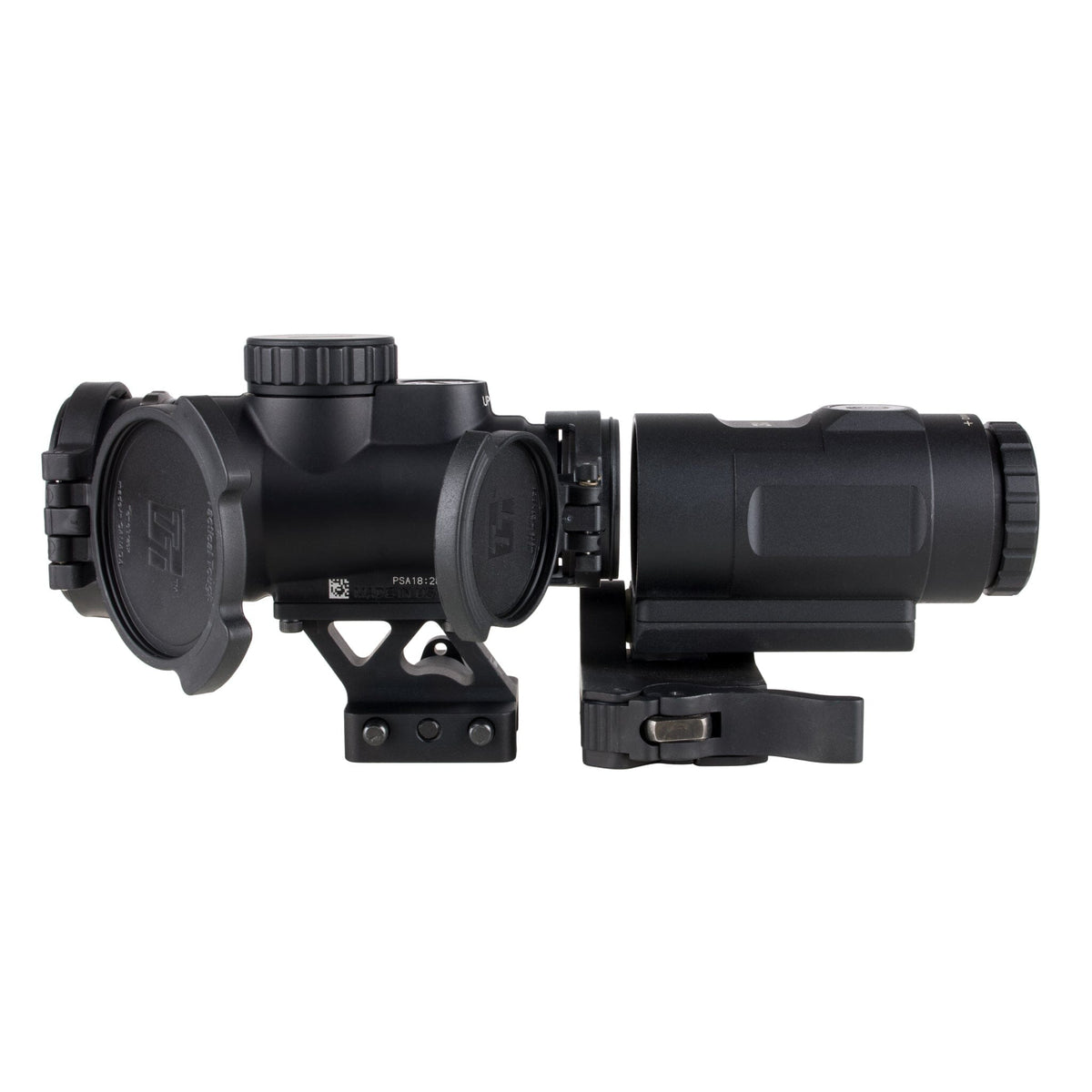 Trijicon MRO SD Patrol 2 MOA red dot sight with the Trijicon 3x magnifier, for flat-top AR-15 rifles and carbines