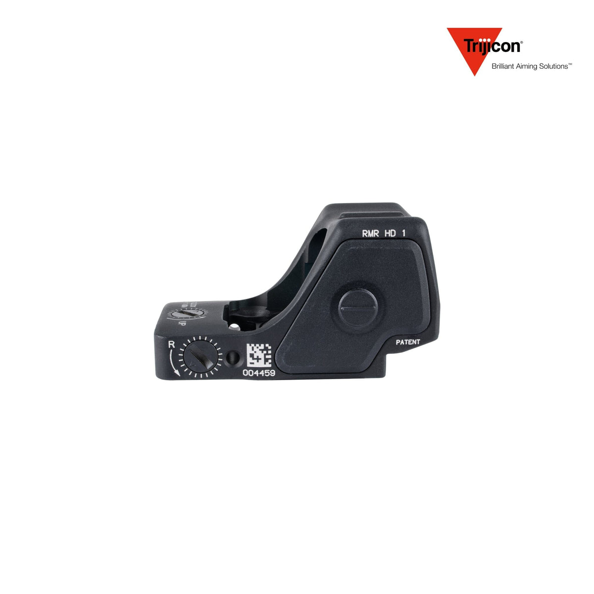 Trijicon RMR HD red dot sight with a 55 MOA circle and 1.0 MOA adjustable LED dot, with a top-loading CR2032 battery