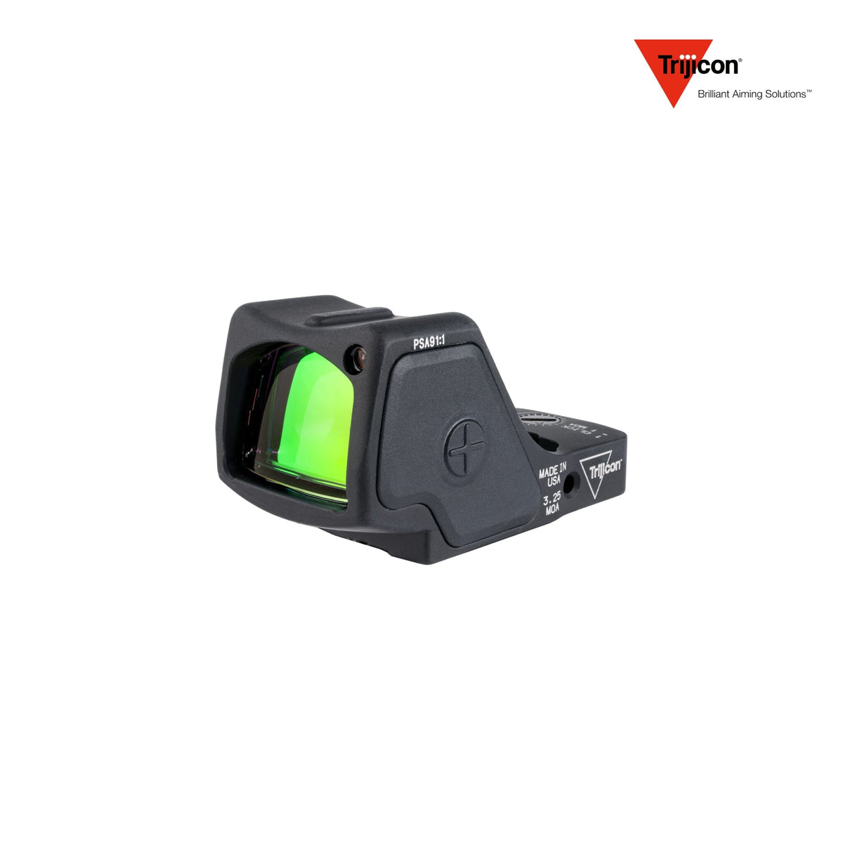 Trijicon RMR HD red dot sight with a 55 MOA circle and 3.25 MOA adjustable LED dot, with a forged 7075-T6 aluminium housing