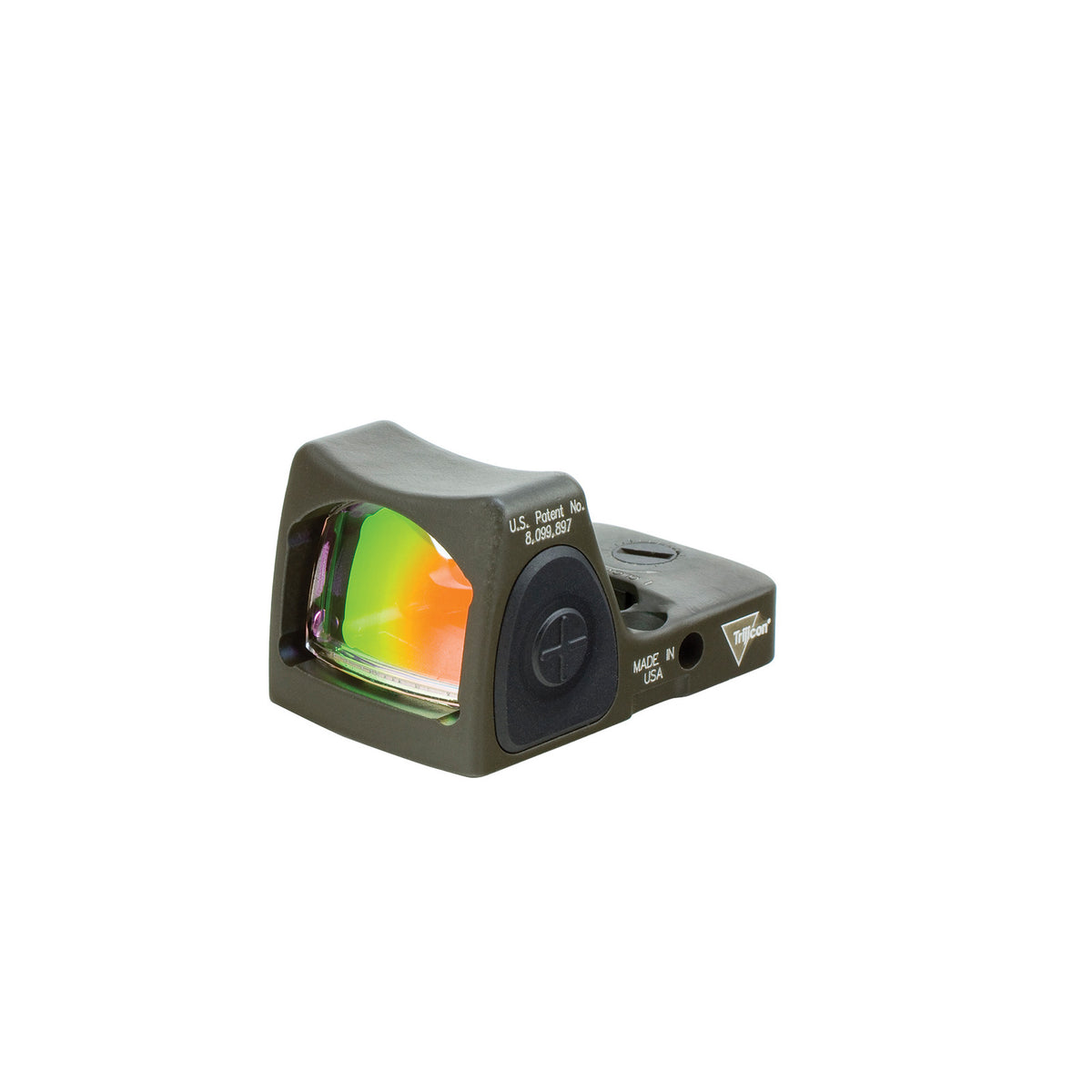 Trijicon RMR Type 2 3.25 MOA adjustable LED sight in olive drab green, with a patented impact-diverting housing