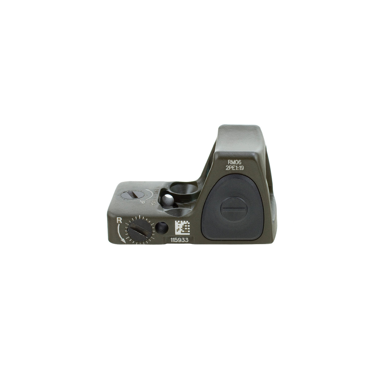 Trijicon RMR Type 2 3.25 MOA adjustable LED sight in olive drab green, with 1 MOA click windage and elevation adjustment