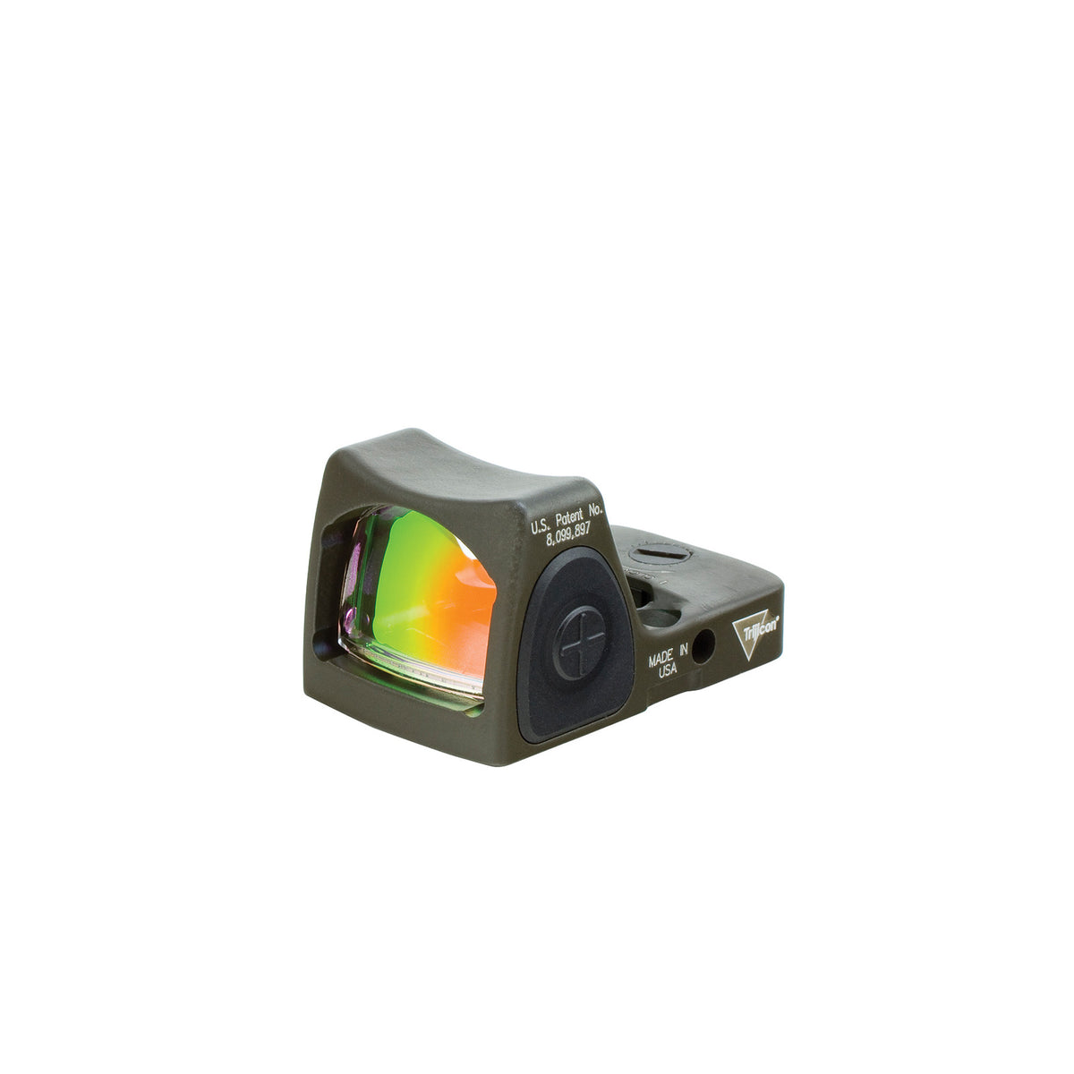 Trijicon RMR Type 2 6.5 MOA adjustable LED sight in olive drab green, with eight brightness settings