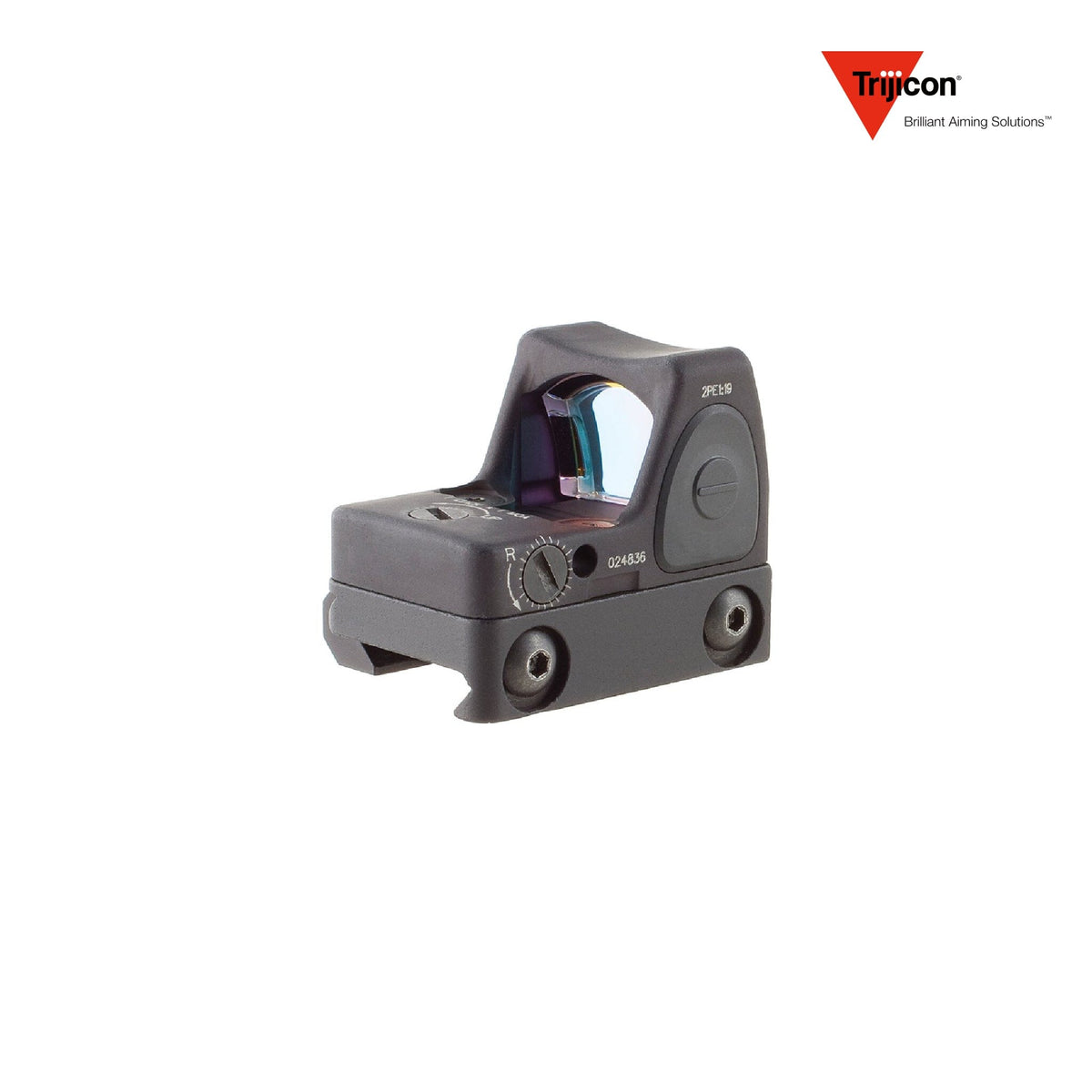 Trijicon RMR Type 2 6.5 MOA adjustable LED red dot sight on the RM33 low Picatinny mount, with a 7075-T6 housing