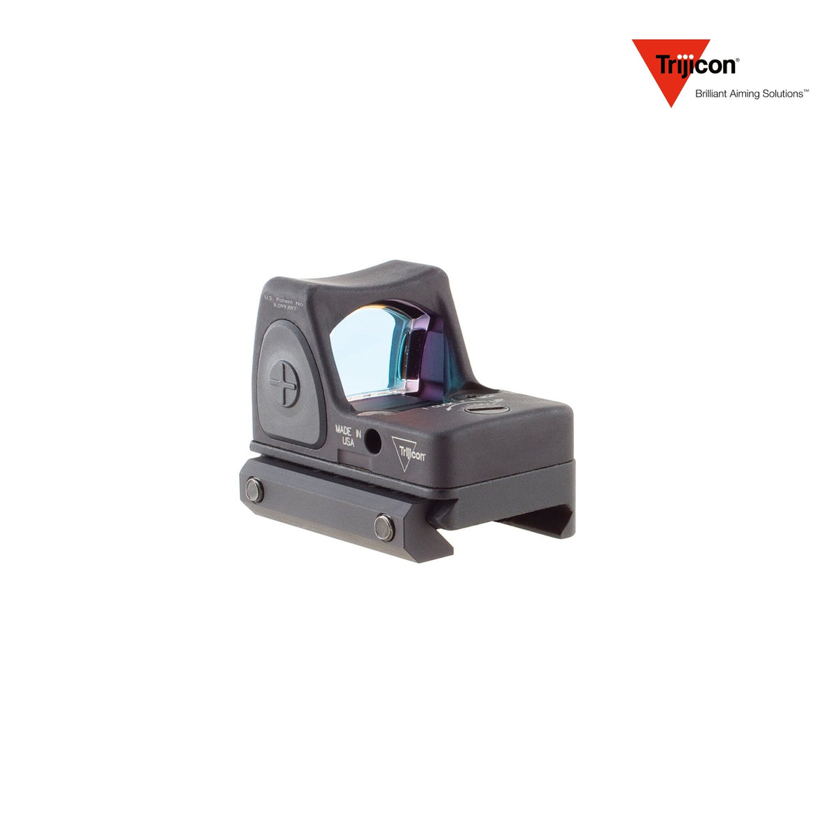 Trijicon RMR Type 2 6.5 MOA adjustable LED red dot sight on the RM33 low Picatinny mount, with a top-loading battery