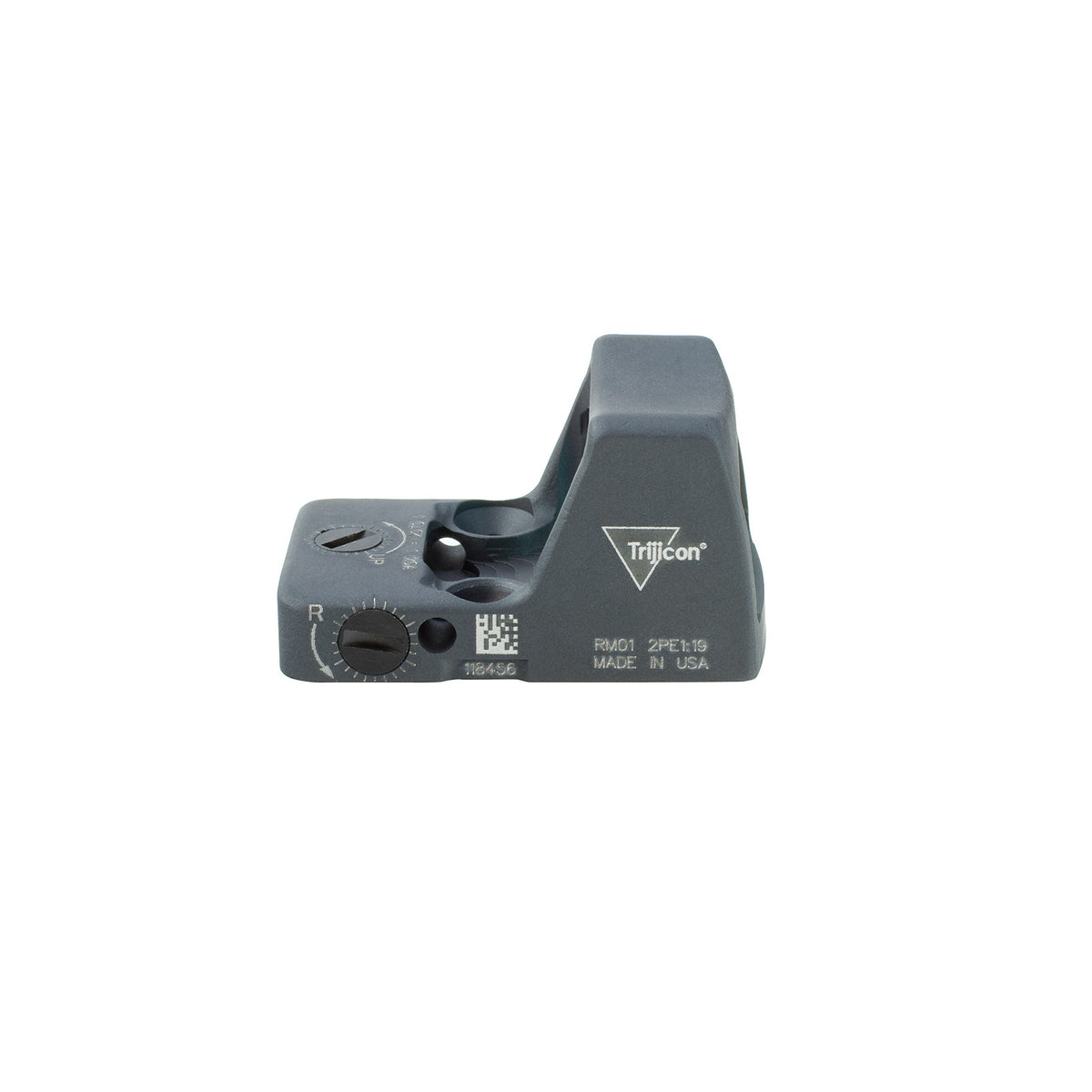 Trijicon RMR Type 2 3.25 MOA LED red dot sight in sniper grey, with a patented impact-diverting housing