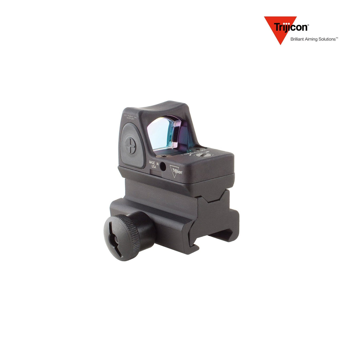 Trijicon RMR Type 2 3.25 MOA adjustable LED red dot sight on the RM34 tall Picatinny mount, with a top-loading battery