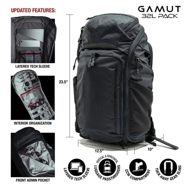 Vertx Gamut 32 litre tactical backpack for extended carry
