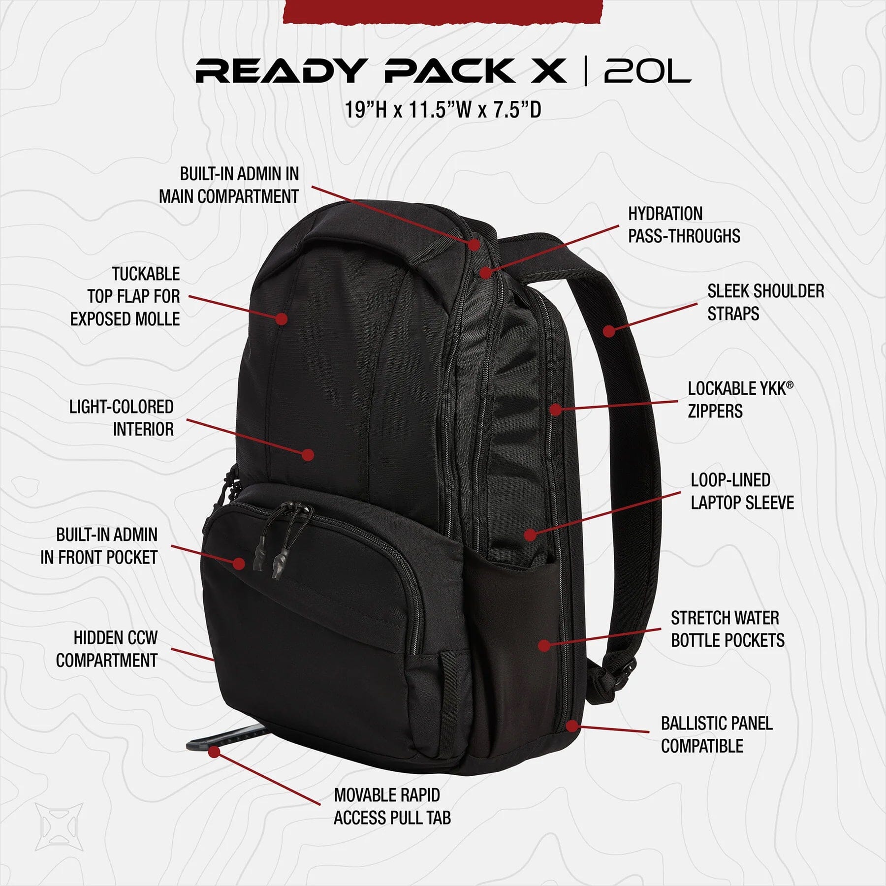 Vertx Ready Pack Gen 3 Backpack - Black Backpack Vertx 