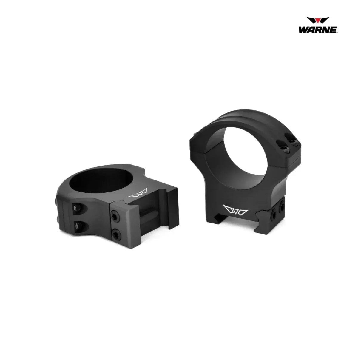 Warne HyperLite scope rings for 30mm tubes at high height in lightweight aluminium