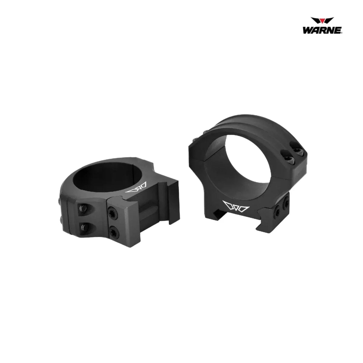 Warne HyperLite scope rings for 30mm tubes at low height in matte black