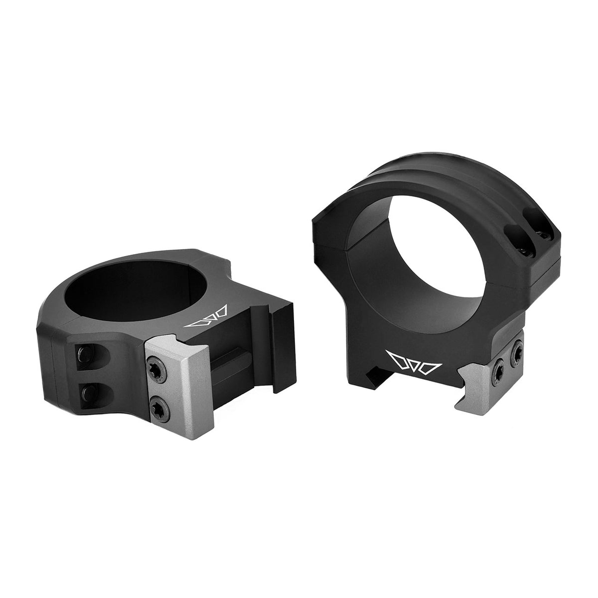 Warne HyperLite 8514M 30mm medium rings showing the grey clamping hardware