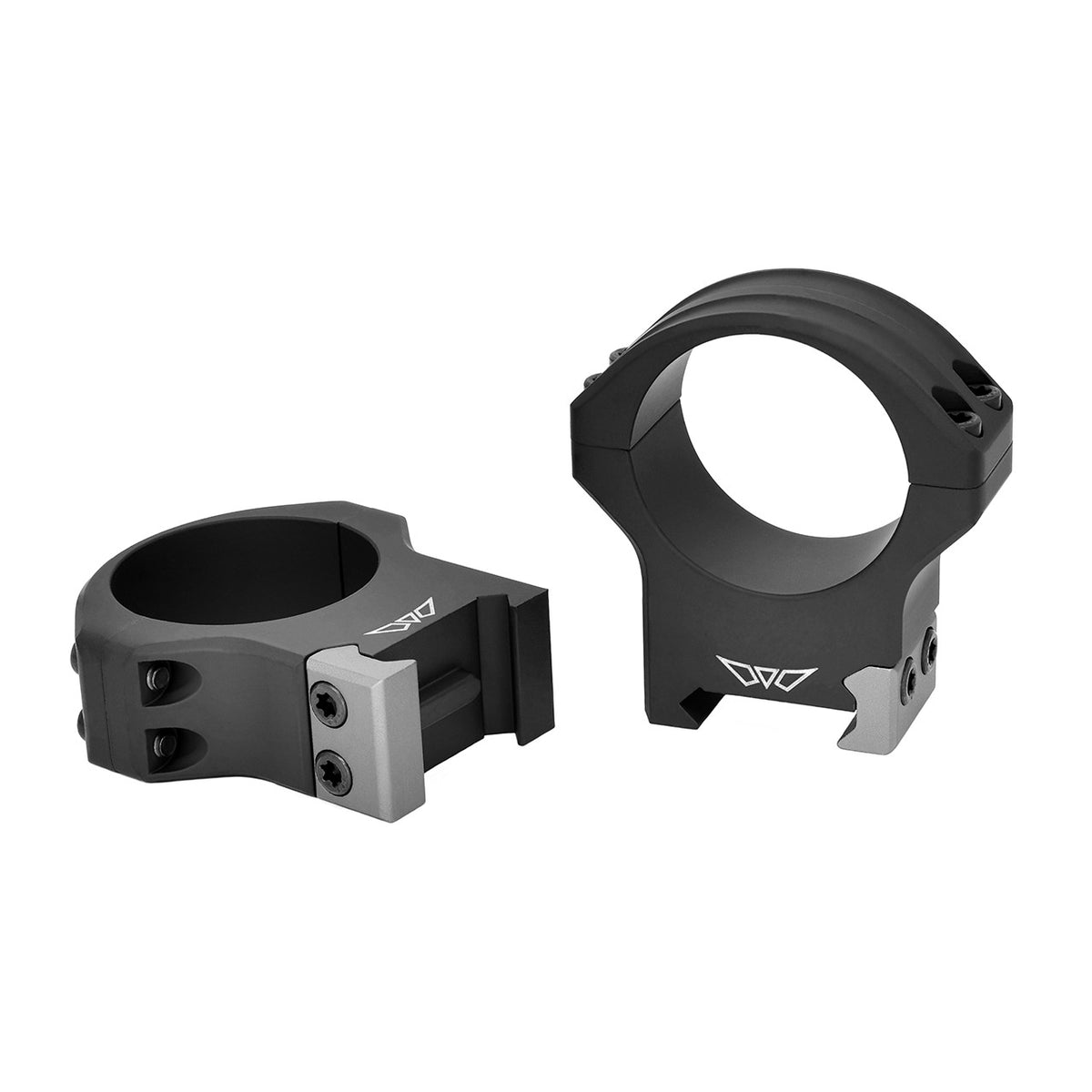 Warne HyperLite 8522M 34mm high rings showing the grey clamping hardware