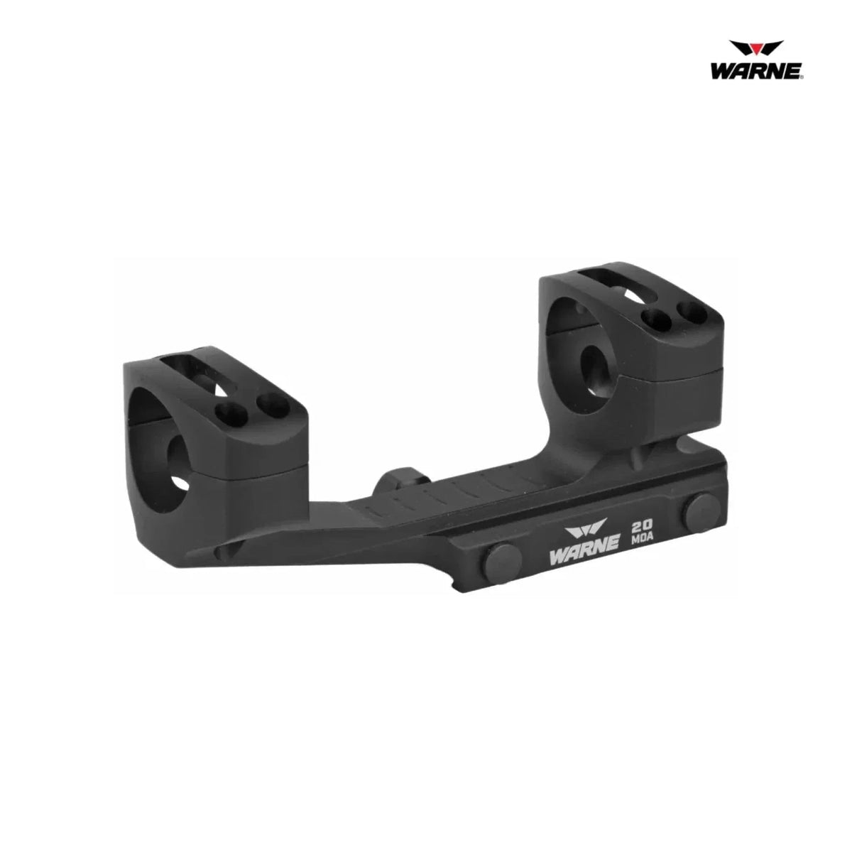 Warne LR-SKEL 1 inch 20 MOA mount with a skeletonised cantilever body in matte black