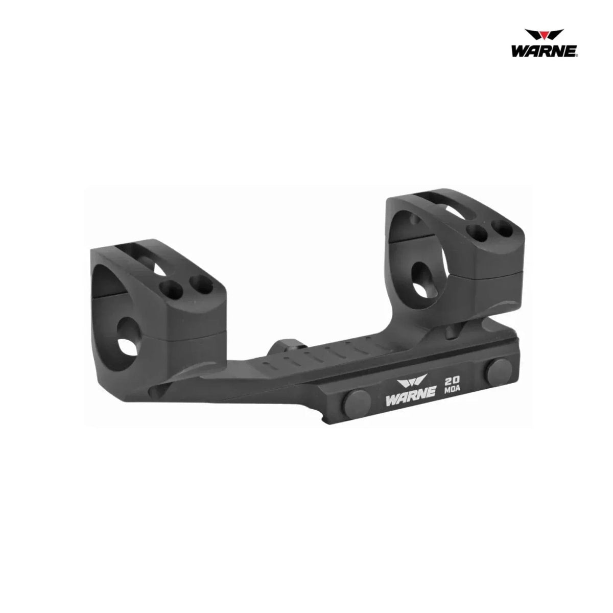 Warne LR-SKEL 34mm 20 MOA mount with a skeletonised cantilever body in matte black