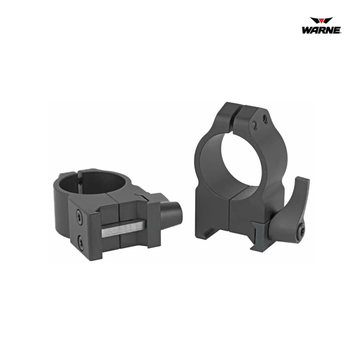 Warne Maxima quick detach scope rings for 1 inch tubes at high height in matte black