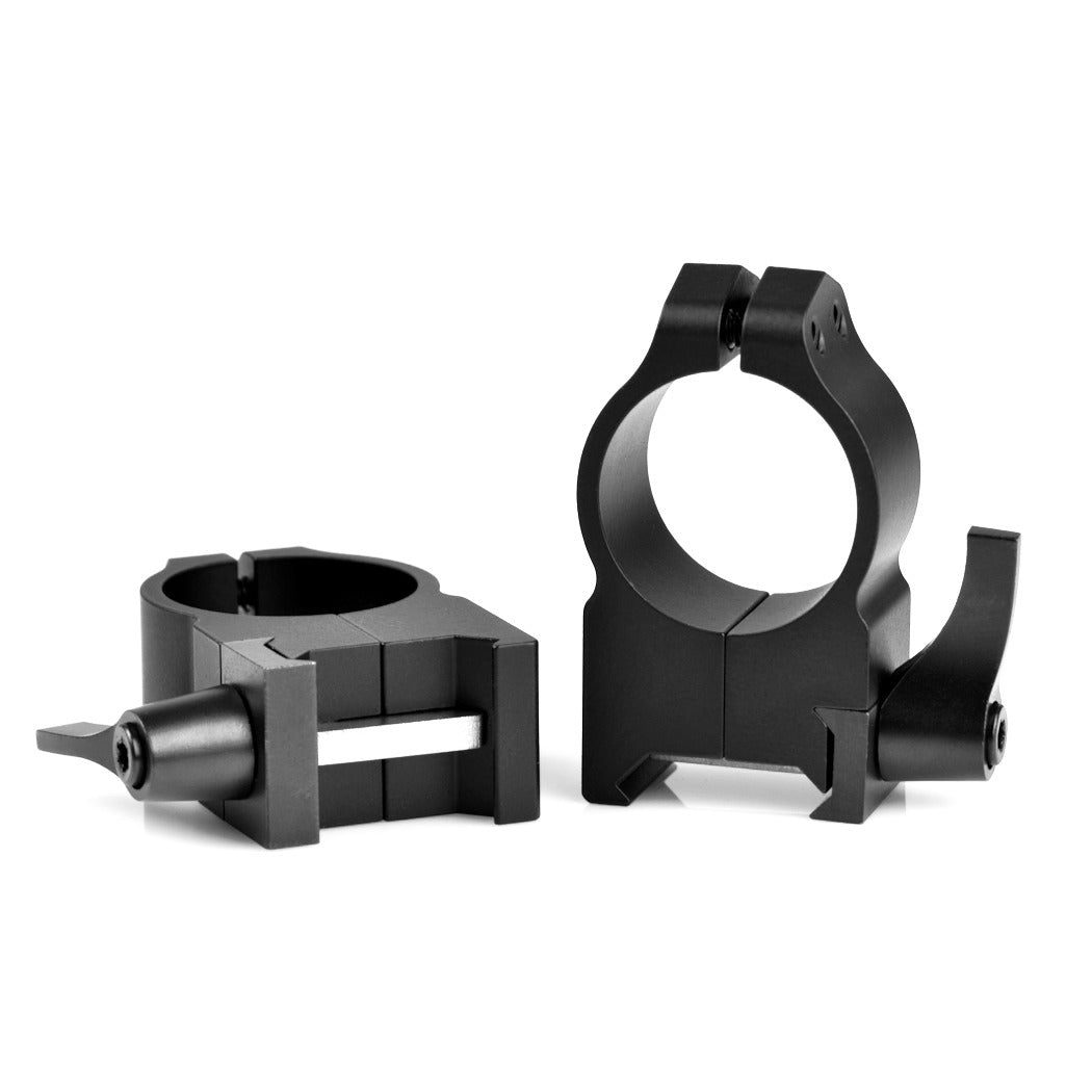 Warne Maxima 202LM quick detach rings for 1 inch tubes at high height, product photograph