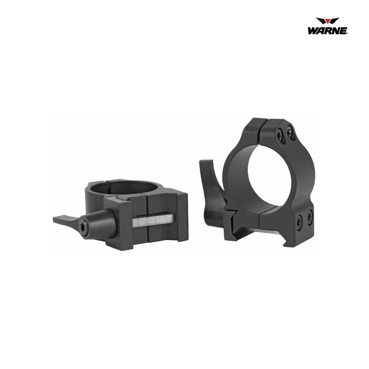 Warne Maxima quick detach scope rings for 1 inch tubes at low height in matte black