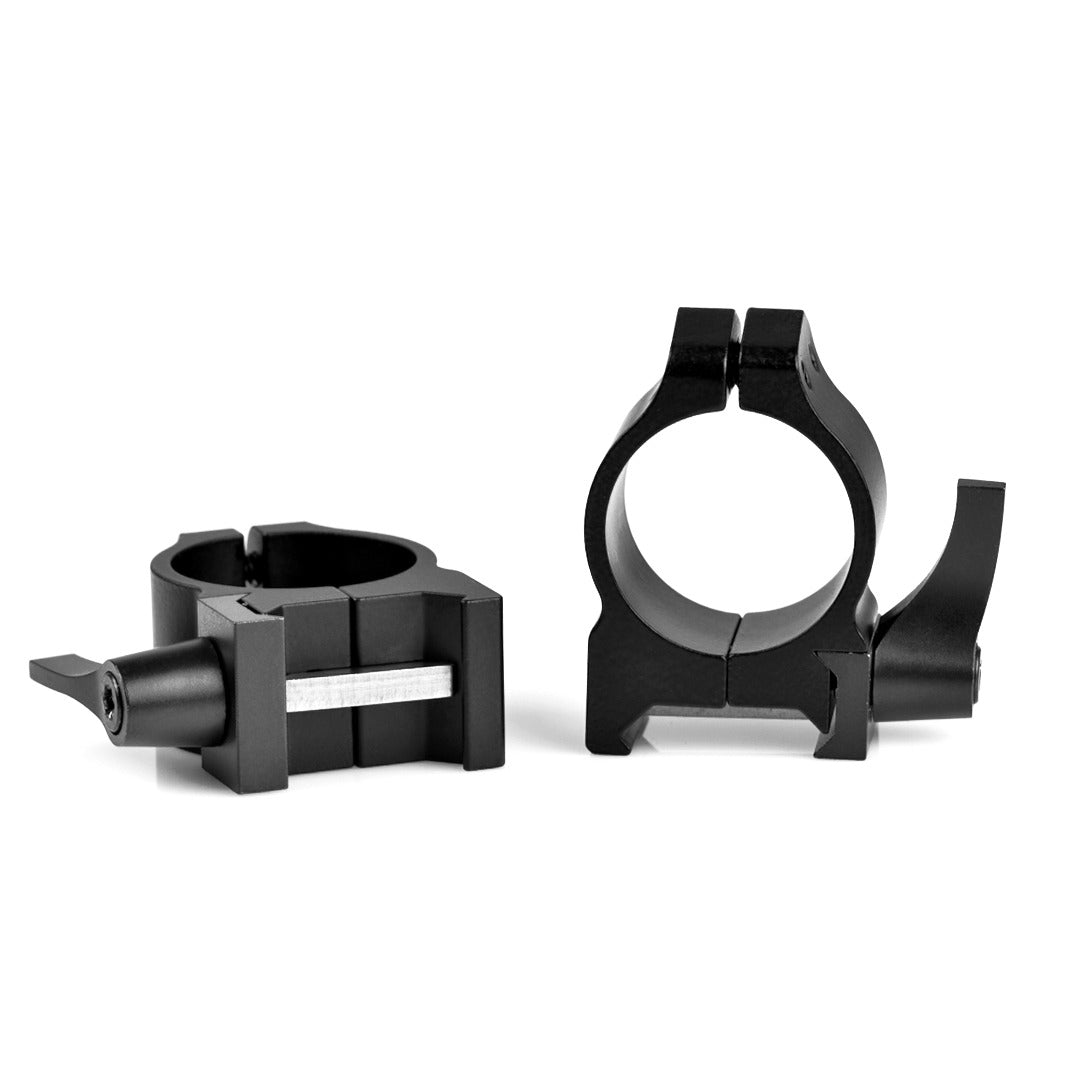 Warne Maxima 200LM quick detach rings for 1 inch tubes at low height, product photograph