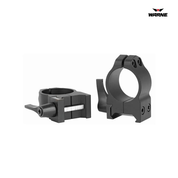 Warne Maxima quick detach scope rings for 1 inch tubes at medium height in matte black