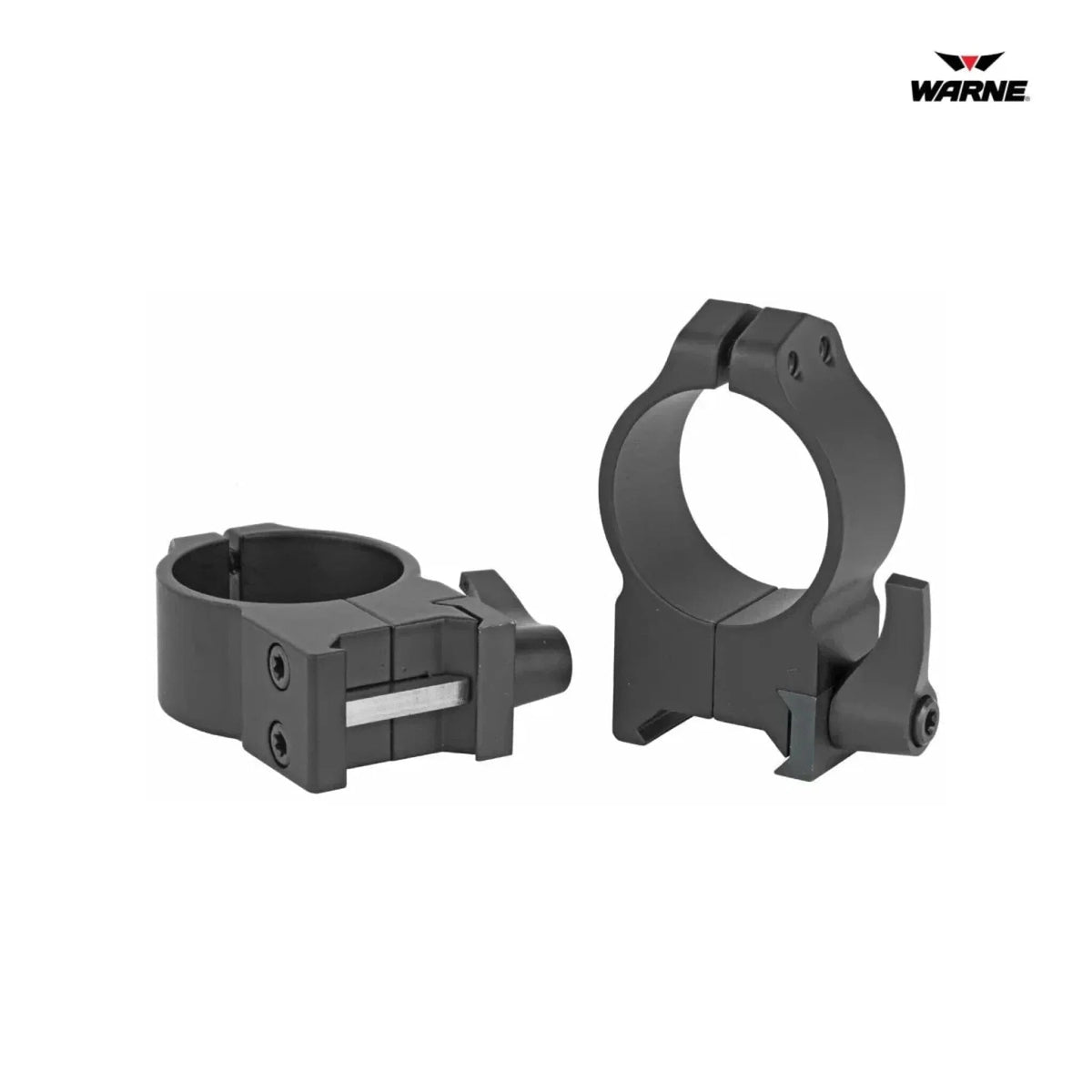 Warne Maxima quick detach scope rings for 30mm tubes at high height in matte black
