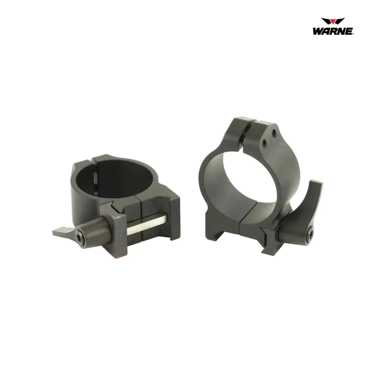 Warne Maxima quick detach scope rings for 30mm tubes at low height in matte black