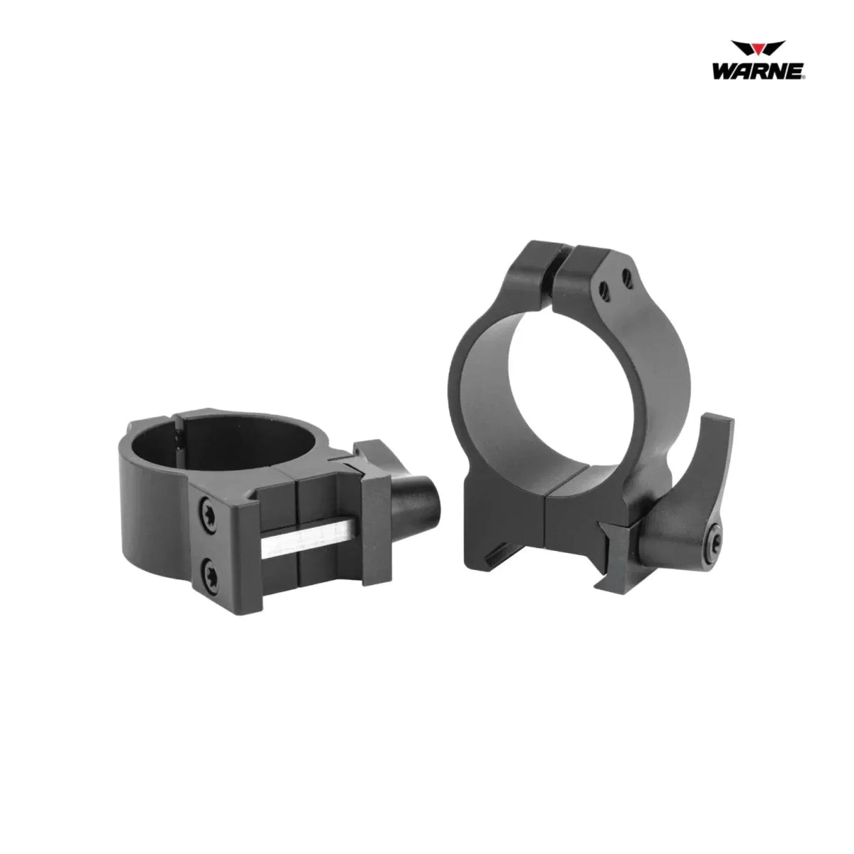 Warne Maxima quick detach scope rings for 30mm tubes at medium height in matte black