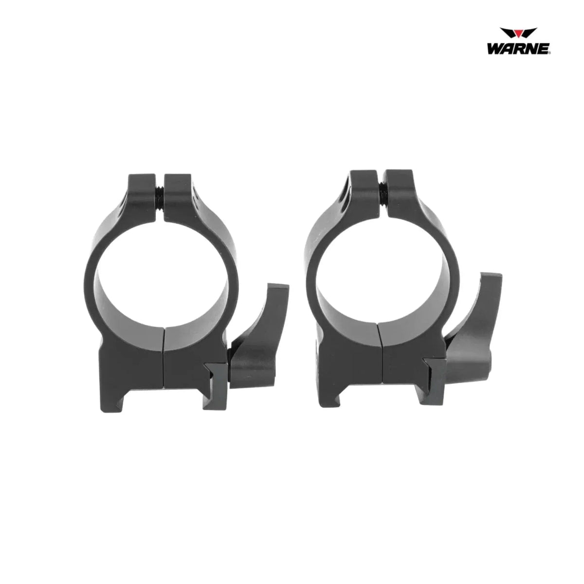Warne Maxima 30mm medium rings with quick-detach levers clamping to Picatinny and Weaver bases