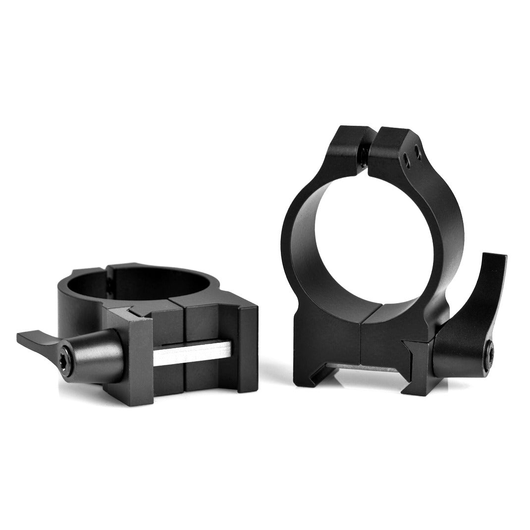 Warne Maxima 214LM quick detach rings for 30mm tubes at medium height, product photograph