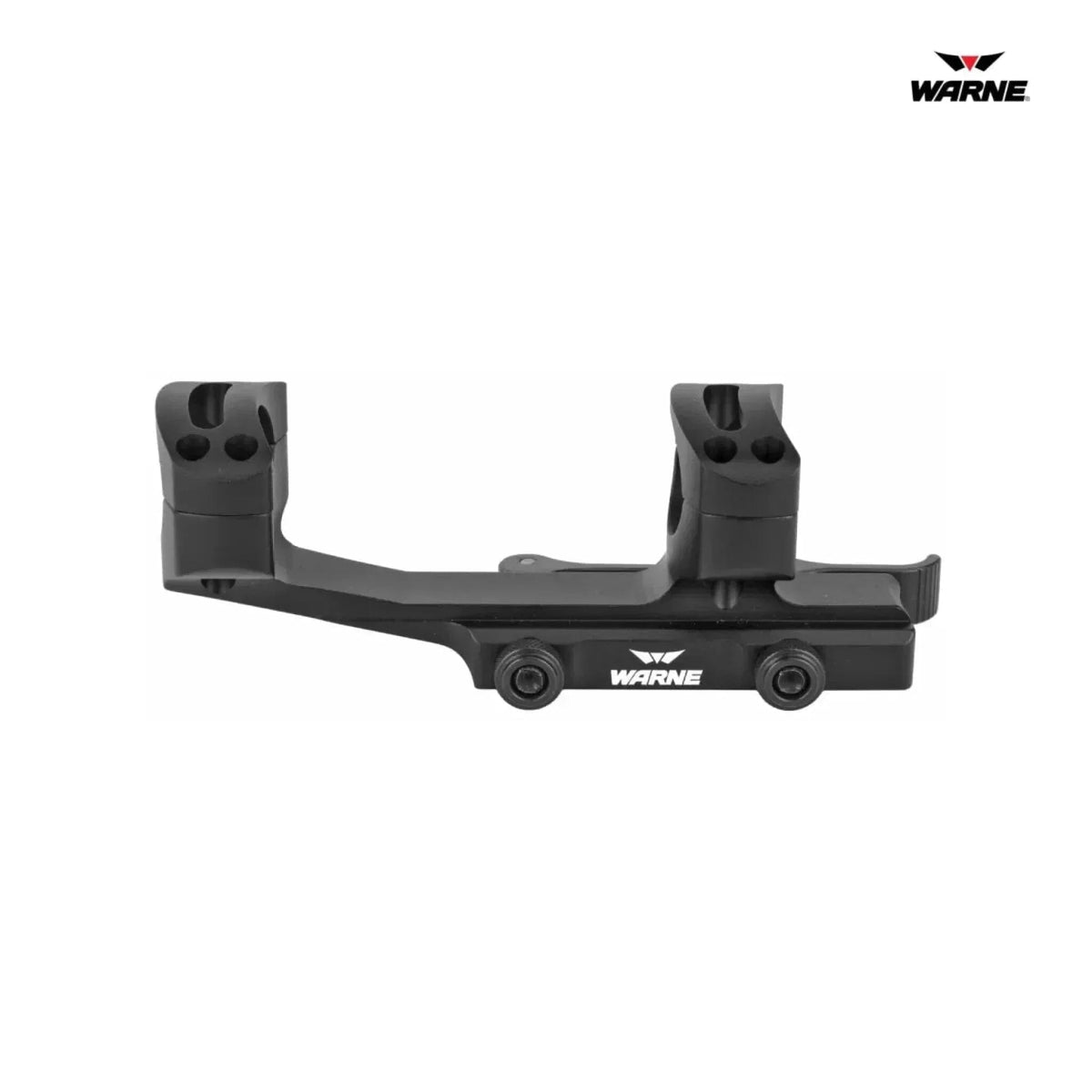 Warne QD X-SKEL 34mm matte black mount with a skeletonised cantilever body in aluminium