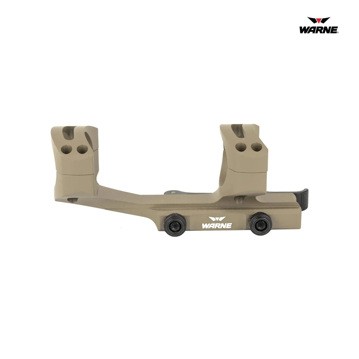 Warne QD X-SKEL 34mm dark earth mount with quick-detach levers for return-to-zero removal