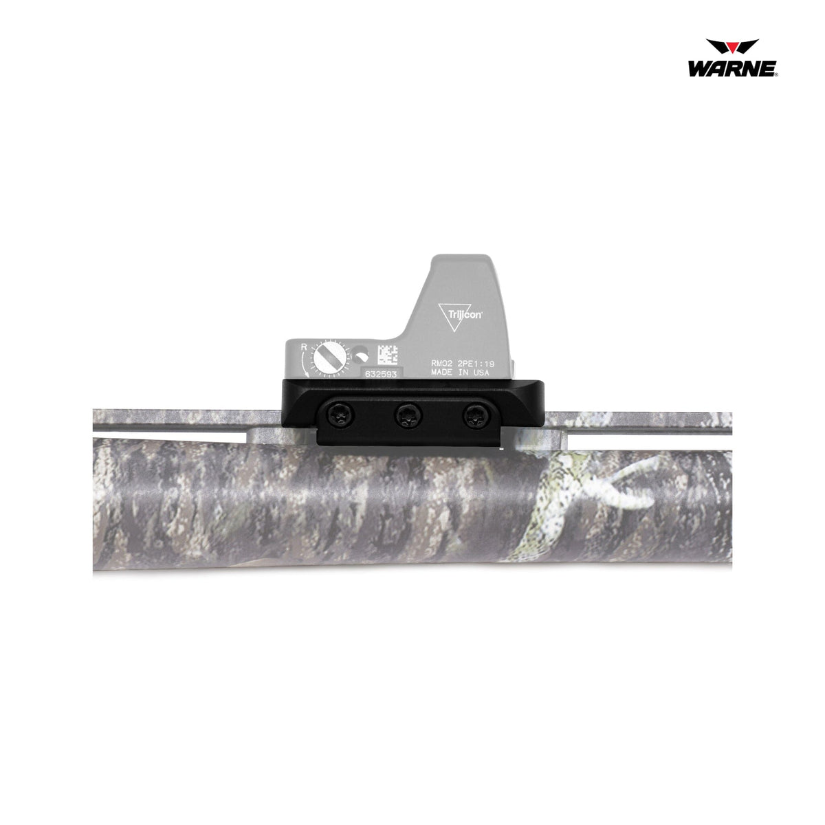 Warne shotgun rib red dot mount in matte black for low-mounted mini red dot sights