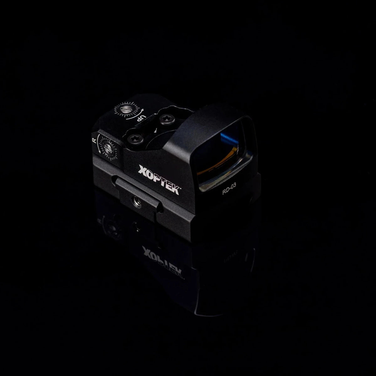 Xoptek Micro red dot sight in matte black with a compact micro housing